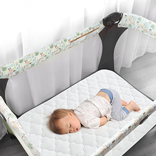 Pack and Play Mattress Pad Protector Waterproof, Pack and Play Sheets Quilted- 39" x 27" Fitted for Graco Playard | Mini & Portable Mattresses -Washable Ultra Soft Padding - Image 3