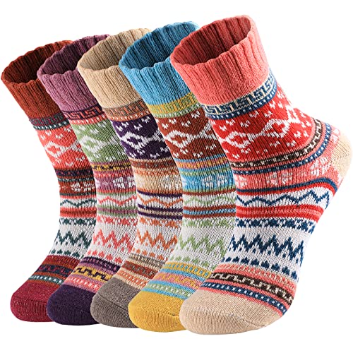 Pleneal Wool Socks for Women - Womens Winter Warm Wool Sock Men Cozy Knit Boots Socks for Women